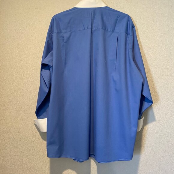 Donald J. Trump Signature Collection Blue French Cuff Dress Shirt 18 32/33 Big - Picture 5 of 5